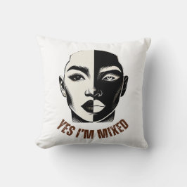 JA, ICH BIN MIXED Diversity Face Throw Kissen