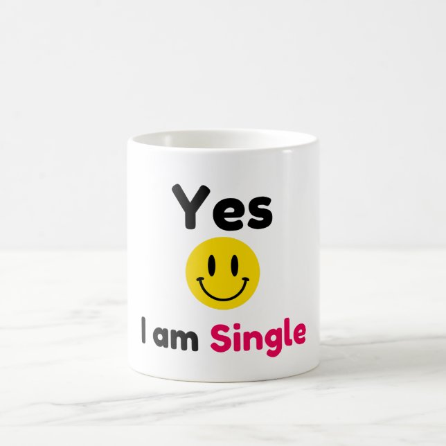 Ja, ich bin Single-Designs Kaffeetasse (Mittel)