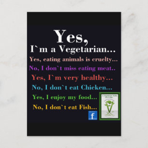 Ja, ich bin Vegetarier Postkarte