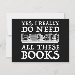 Ja, ich brauche wirklich all diese Bücher Postkarte