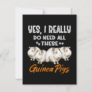 Ja, ich brauche wirklich all diese Guinea Schweine Dankeskarte