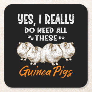 Ja, ich brauche wirklich all diese Guinea Schweine Rechteckiger Pappuntersetzer