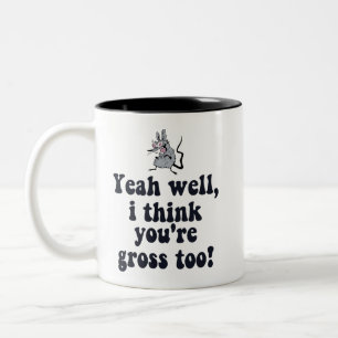 Ja, ich denke, du bist auch krank! Rat Meme Zweifarbige Tasse