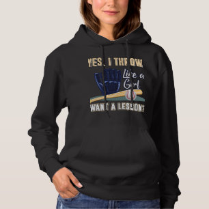 Ja, ich denke wie eine Girl-Softball Hoodie