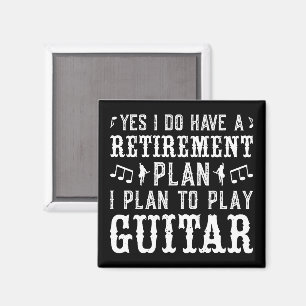 Ja, ich habe einen Rentenplan Lustiger Gitarrenspi Magnet