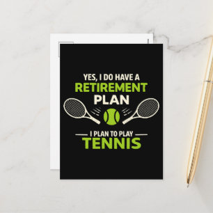Ja, ich habe einen Rentenplan Tennis Feiertagspostkarte