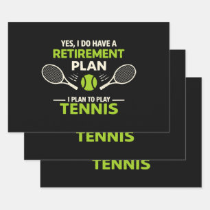 Ja, ich habe einen Rentenplan Tennis Geschenkpapier Set
