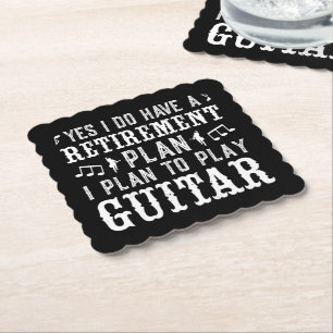 Ja, ich habe einen Ruhestandsplan Funny Guitar Lov Untersetzer