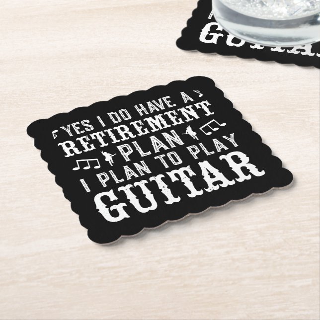 Ja, ich habe einen Ruhestandsplan Funny Guitar Lov Untersetzer (angewinkelt)