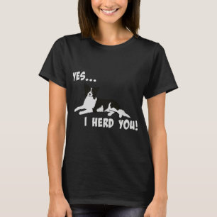 Ja, ich Herde Sie Border Collie Dog Print White T-Shirt