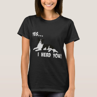 Ja, ich Herde Sie Border Collie Dog Print White T-Shirt
