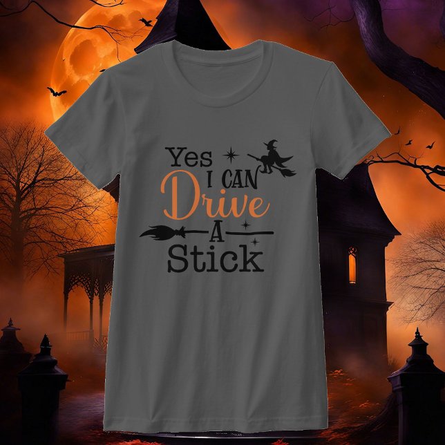 Ja, ich kann eine Stick Women's Halloween-Baumwoll T-Shirt (Von Creator hochgeladen)