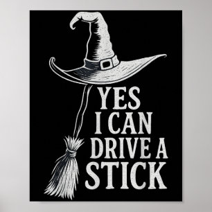 Ja, ich kann eine tragende Hexe fliegen Broom H Poster