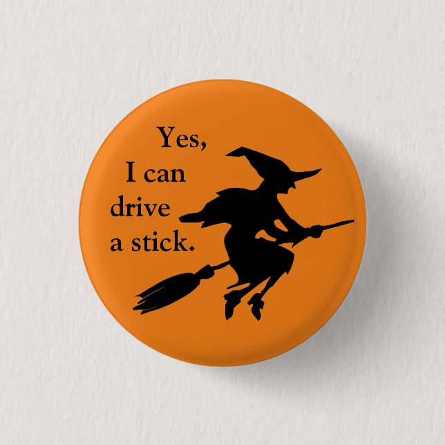 Ja, ich kann eine Zeckenfliegerei fahren Silhouett Button (Vorderseite)
