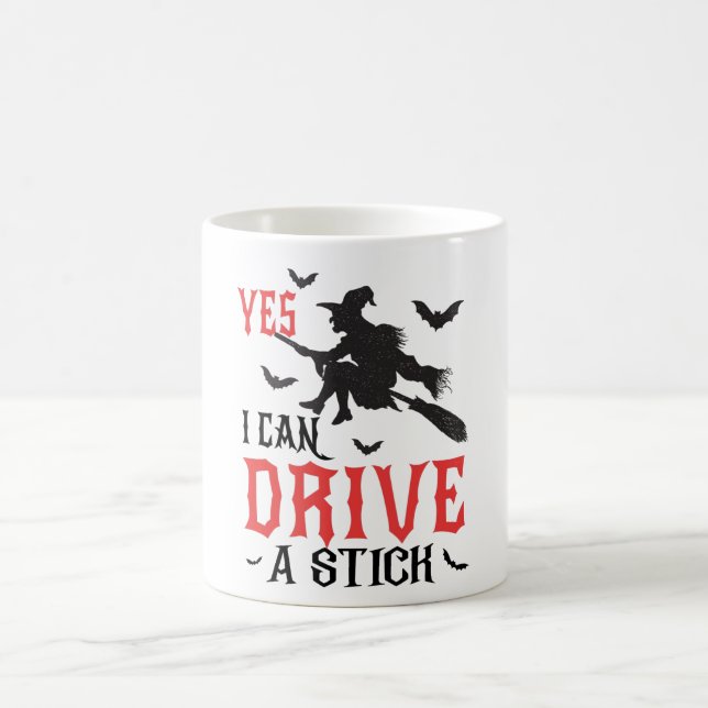 Ja, ich kann einen Stock fahren Kaffeetasse (Mittel)