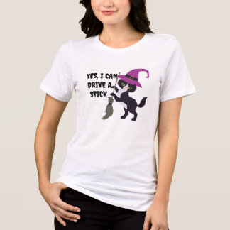 Ja, ich kann Stick T-Shirt fahren - Funny Hallowee Tri-Blend Shirt
