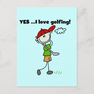 JA, ich liebe Golf-T-Shirts und Geschenke Postkarte