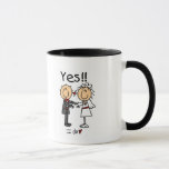 JA, ich mache T - Shirt und Geschenke für Braut un Tasse<br><div class="desc">Ein niedliches Strichmännchen Braut und Bräutigam Design,  perfekt für alle,  die heiraten oder einfach nur verheiratet waren,  macht auch ein großartiges Hochzeitsgeschenk. Text lautet "JA!! I Do" auf diesen Strichmännchen Braut und Bräutigam T - Shirt,  Tasse,  Karten,  Aufkleber,  Schlüsselanhänger,  Porto-Briefmarke,  und mehr!</div>