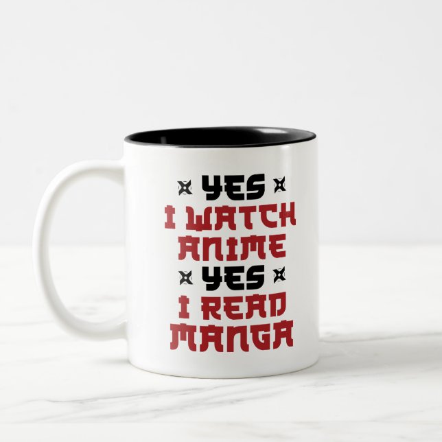 Ja, ich sehe Anime Ja, ich lese Manga Zweifarbige Tasse (Links)
