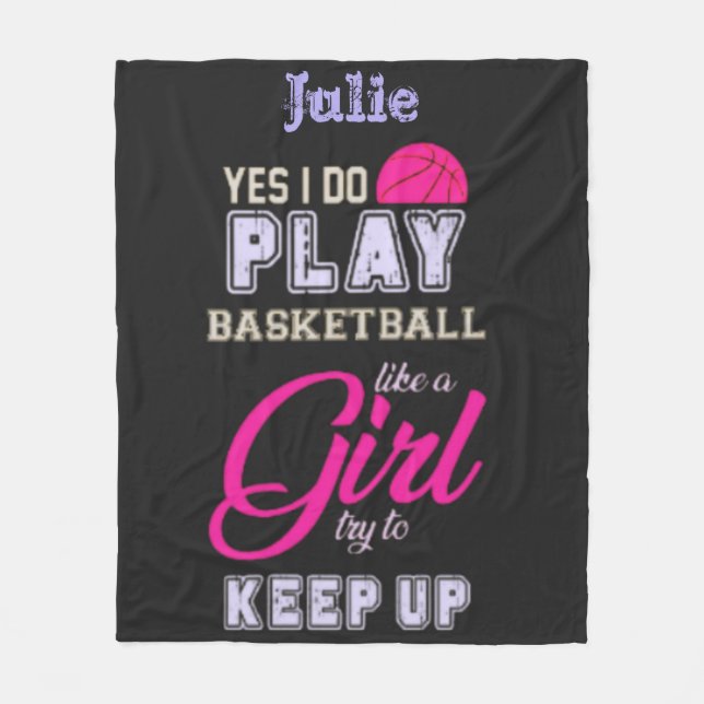 Ja, ich spiele Basketball wie ein Girl Pink Lila Fleecedecke (Vorderseite)