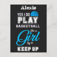 Ja, ich spiele Basketball wie ein Mädchen blau