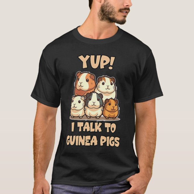 Ja, ich spreche mit Guinea Schweine Joke T-Shirt (Vorderseite)