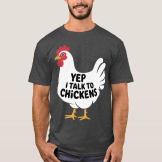 Ja, ich spreche mit Hühnern Farmer Retro T-Shirt