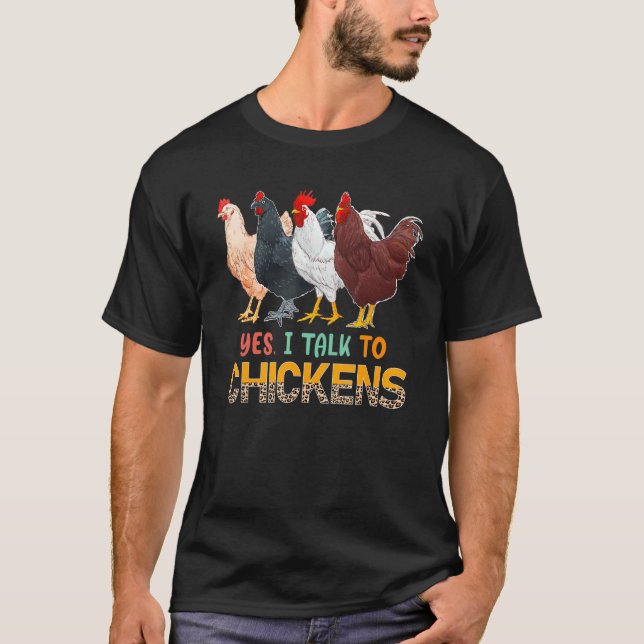 Ja, ich spreche mit Leopard-Hühnerfarm für Hühner T-Shirt (Vorderseite)