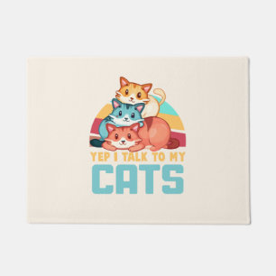Ja, ich spreche mit meinem Cats-Adorable Trio Cat  Fußmatte