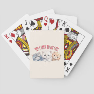 Ja, ich spreche mit meinen Katzen - Adorable Trio Spielkarten