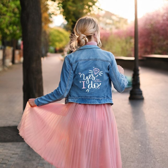 "Ja, ich tue" Zukünftige Frau Personalisiert Bride Jeansjacke (Von Creator hochgeladen)