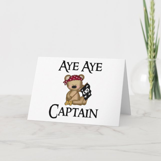 Ja ja Pirat Notecard Kapitän-Teddybär Karte (Vorderseite)