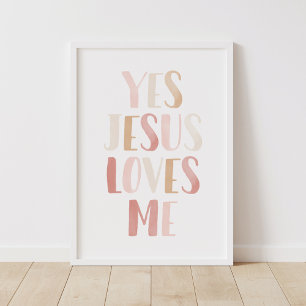 Ja Jesus liebt mich Rosa Mädchen Kinderzimmer Deko