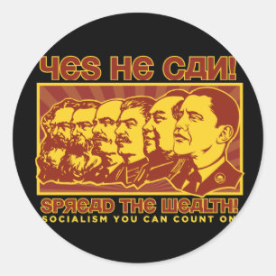 Ja, kann er! Comrade Obama Spoof Runder Aufkleber