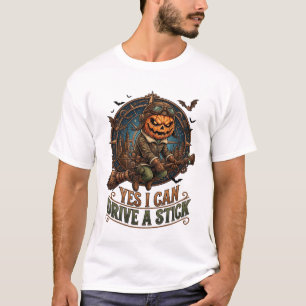Ja, kann Stick Pumpkin Aviator Besen fahren T-Shirt