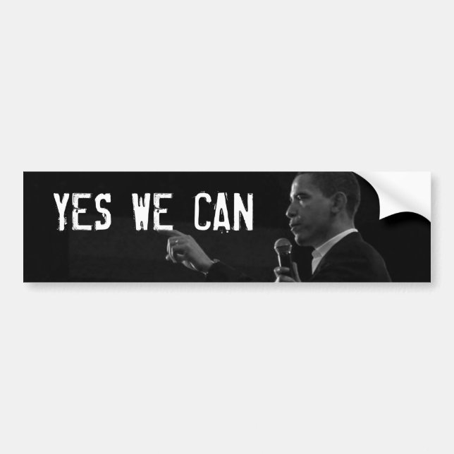 JA KÖNNEN WIR Autoaufkleber mit Obama-Foto (Vorne)