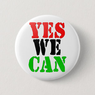 Ja können wir (Pan-Afrikanische Flagge) Button