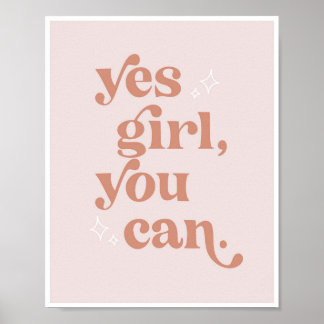 Ja Mädchen Sie können Vintagen Schriftart rückgäng Poster