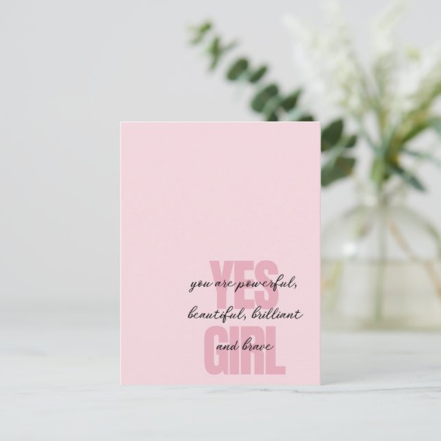 Ja Mädchen Sie sind schöne Motivierend Girl Print Postkarte (Stehend Vorderseite)