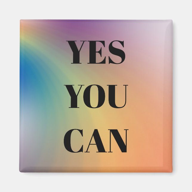 Ja, man kann positive Rainbow-Farben hochheben Magnet (Vorne)
