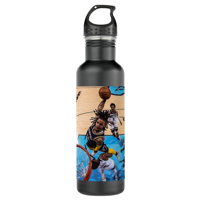 Ja Morant Best Dunk in den Playoffs Edelstahlflasche (Vorderseite)