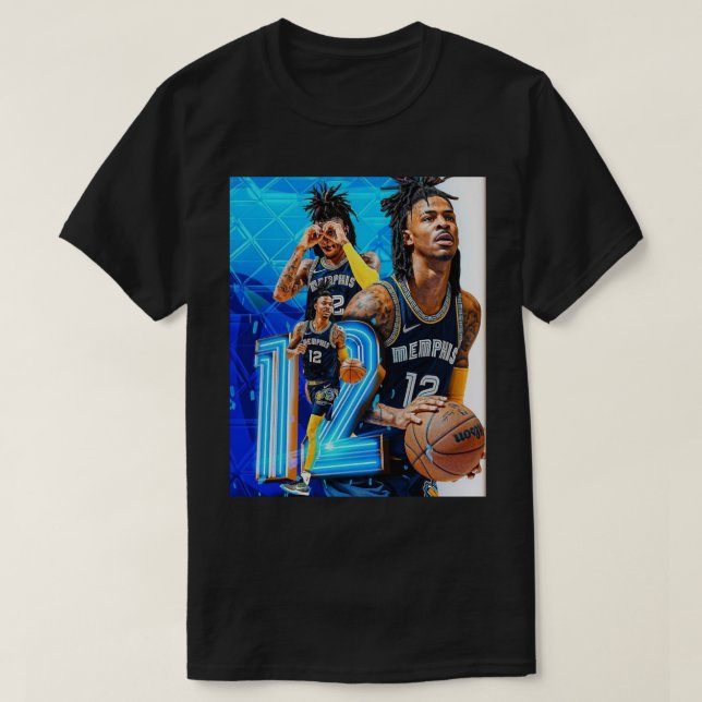 Ja Morant Dunk Poster Poster T-Shirt (Design vorne)