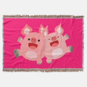 JA!! Niedliche Cartoon-Schweinethrow-Decke Decke