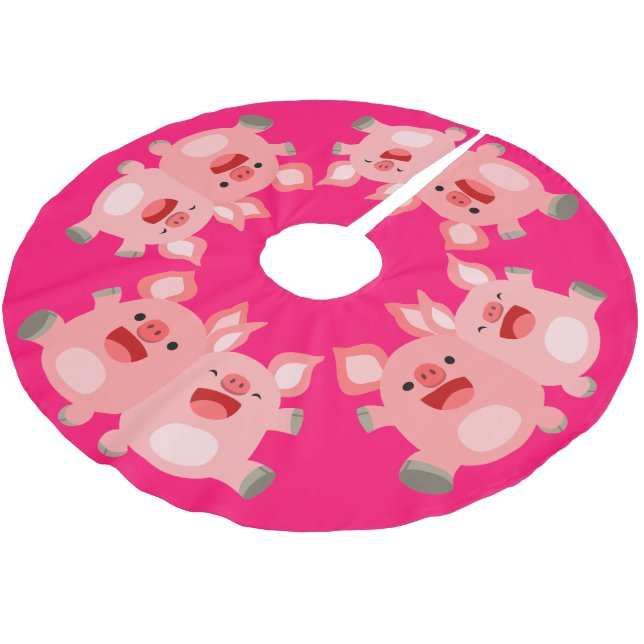 JA! Niedlicher Cartoon Polyester Weihnachtsbaumdecke (Schrägansicht)