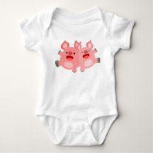 JA! Niedlicher Cartoon Schweine Baby Strampler