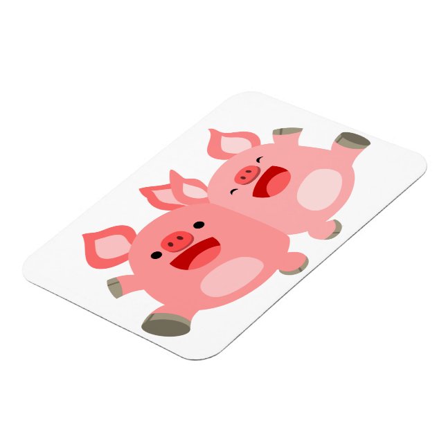 JA! Niedlicher Cartoon Schweine Flexible Magnet (Linke Seite)