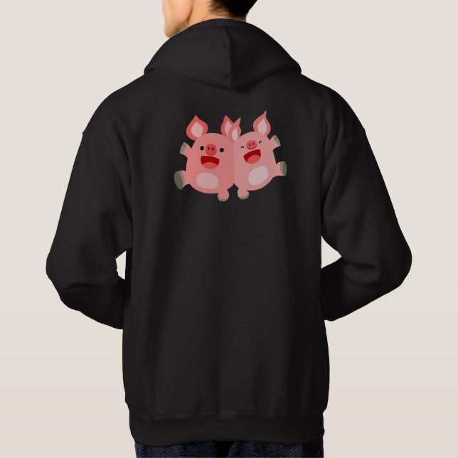 JA! Niedlicher Cartoon Schweine Hoodie (hinten) (Rückseite)