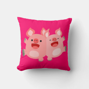 JA! Niedlicher Cartoon Schweine Kissen