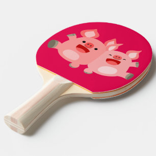 JA! Niedlicher Cartoon Schweine Ping Pong Paddle Tischtennis Schläger