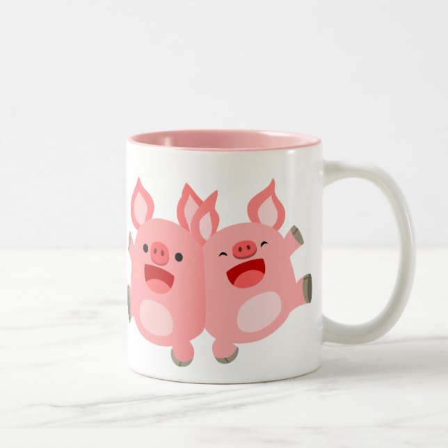 JA! Niedlicher Cartoon Tasse Schweine (Rechts)